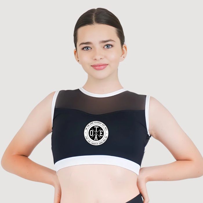 Academy Mesh Open Back Crop Top